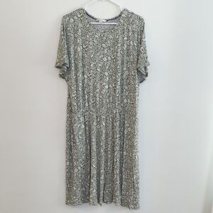 Boden Women's Size US 20/22R Olive Floral Dress